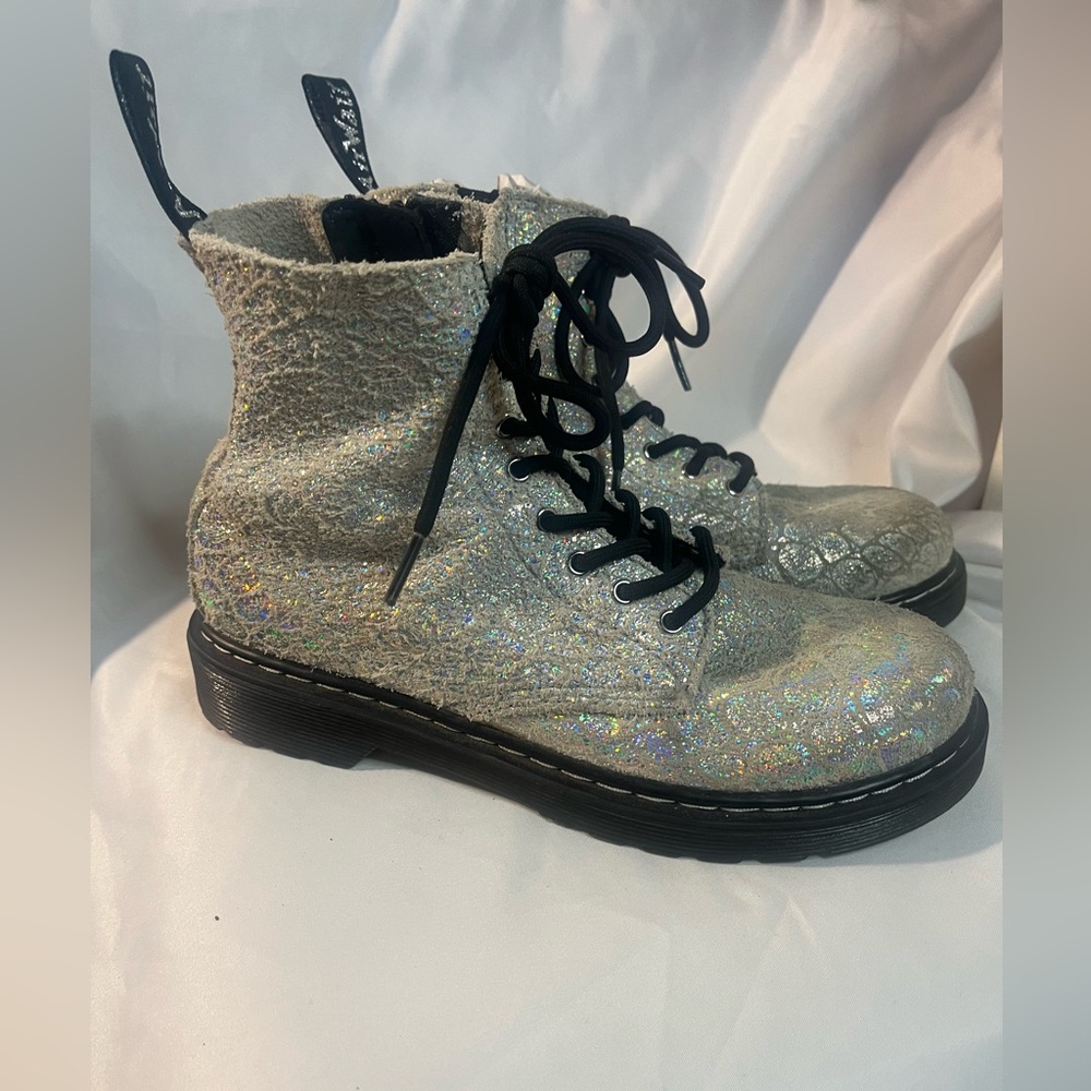 Dr. MARTENS 1460 PASCAL SNAKE METALLIC SUEDE BOOTS 5 w/3 g - Picture 4 of 16